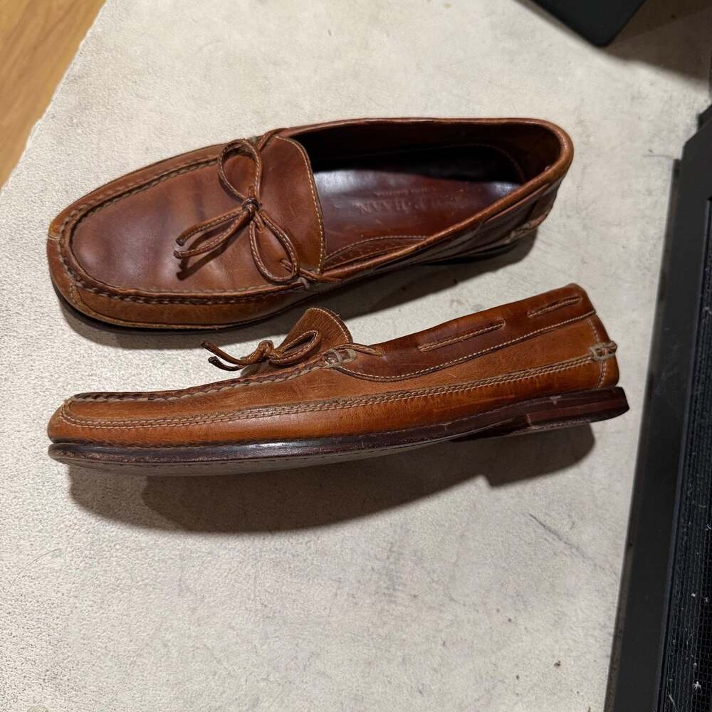 Men's Brown Leather Gunnison Driving Moccasin Shoes Size 12M
